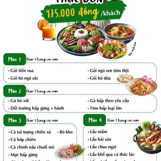 Thực Đơn Combo 5 - 175.000đ/khách